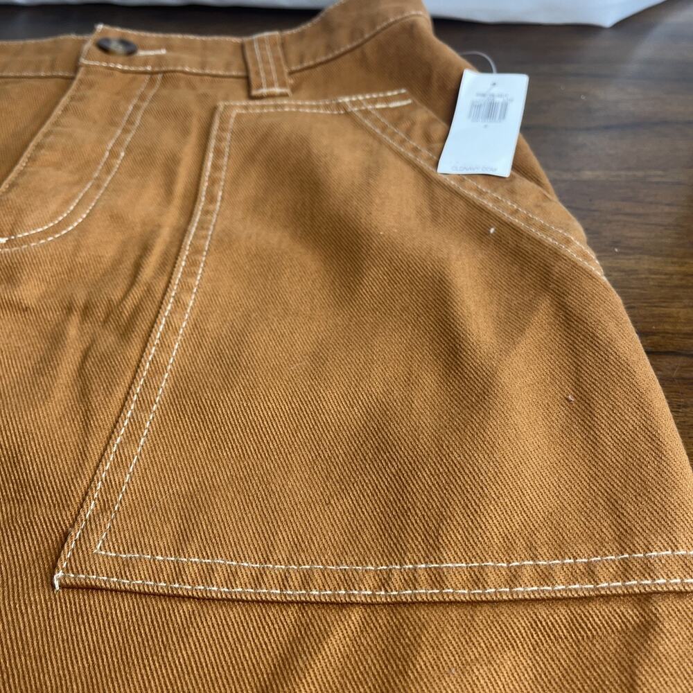 NWT Old Navy Size 2 Sly Fox Rust 100% Cotton Twill High Rise Utility Mini Skirt - Picture 2 of 12